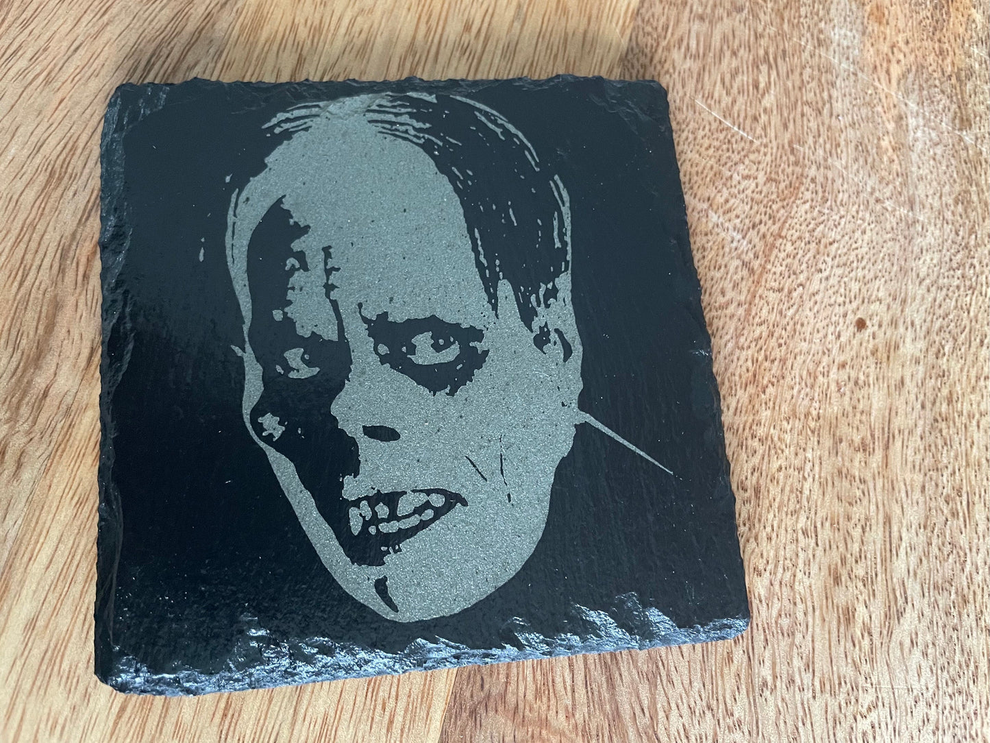 Classic Movie Monsters Slate Coaster Set / Horror Movie Art / Frankenstein / Dracula / Phantom of the Opera / Bride of Frankenstein