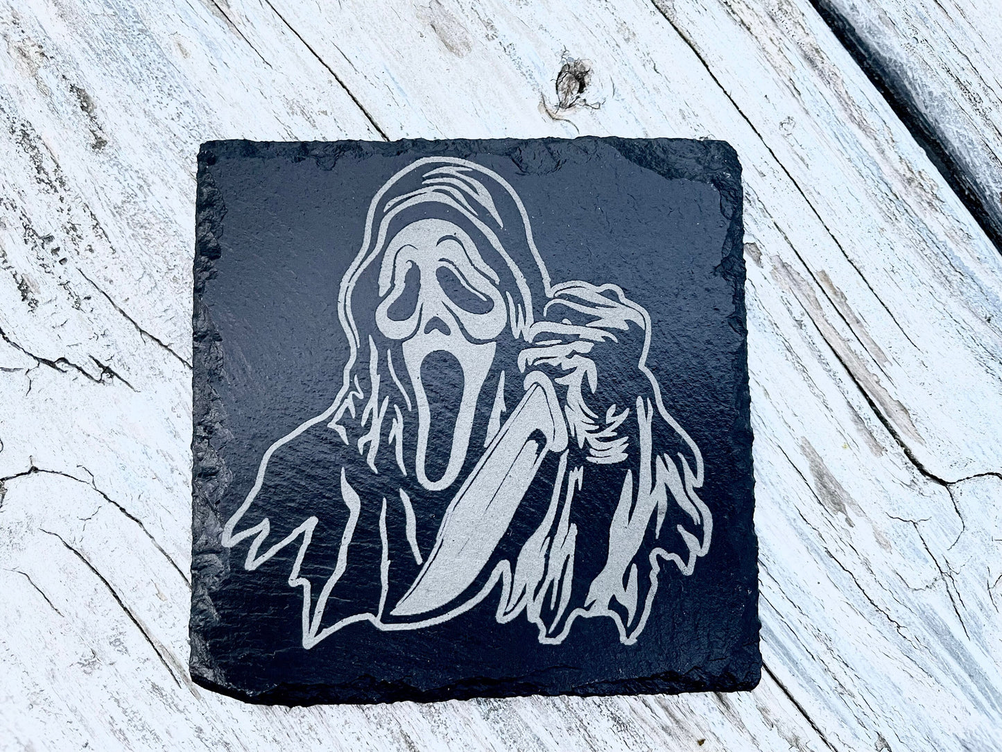 Scream Ghostface Coaster Set / Horror Movie Art / Scream / Slasher Movies / 90s Horror Movies / Horror Gifts