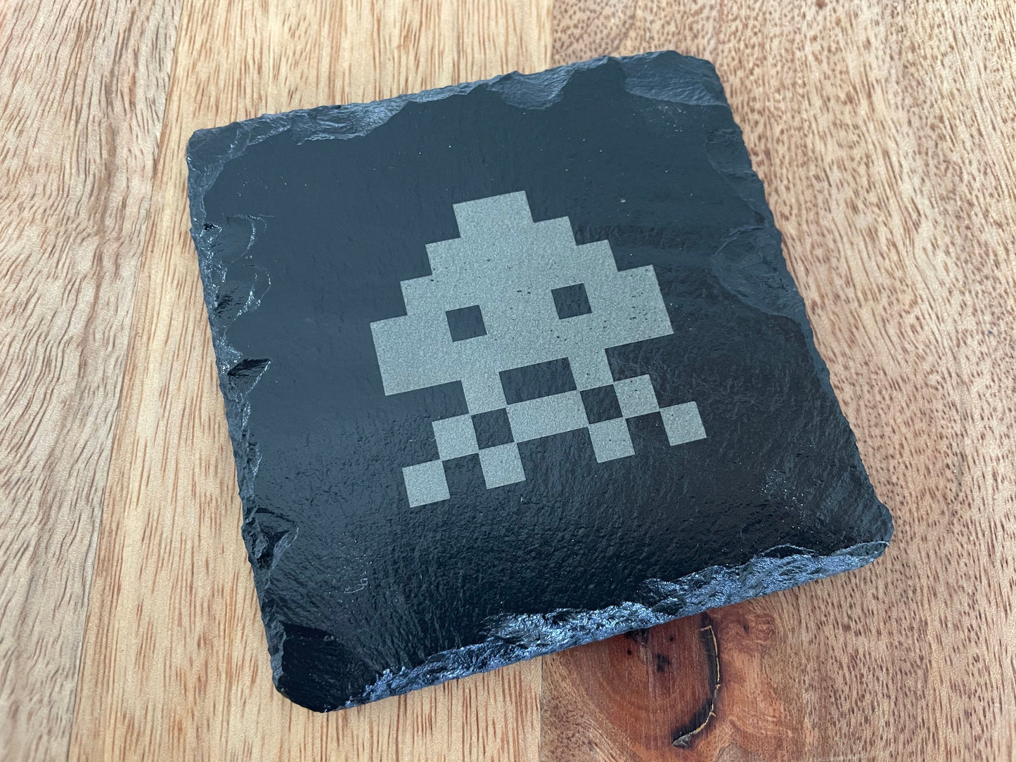 Space Invaders Slate Coaster Set / Retro Arcade Games FREE SHIPPING