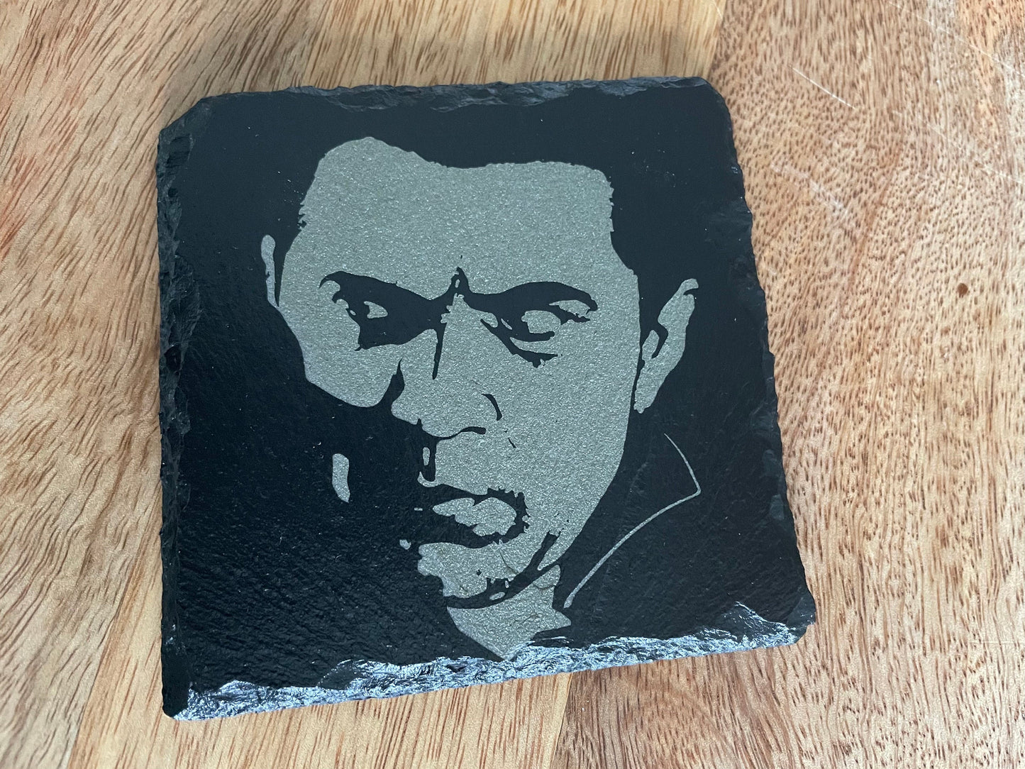 Classic Movie Monsters Slate Coaster Set / Horror Movie Art / Frankenstein / Dracula / Phantom of the Opera / Bride of Frankenstein