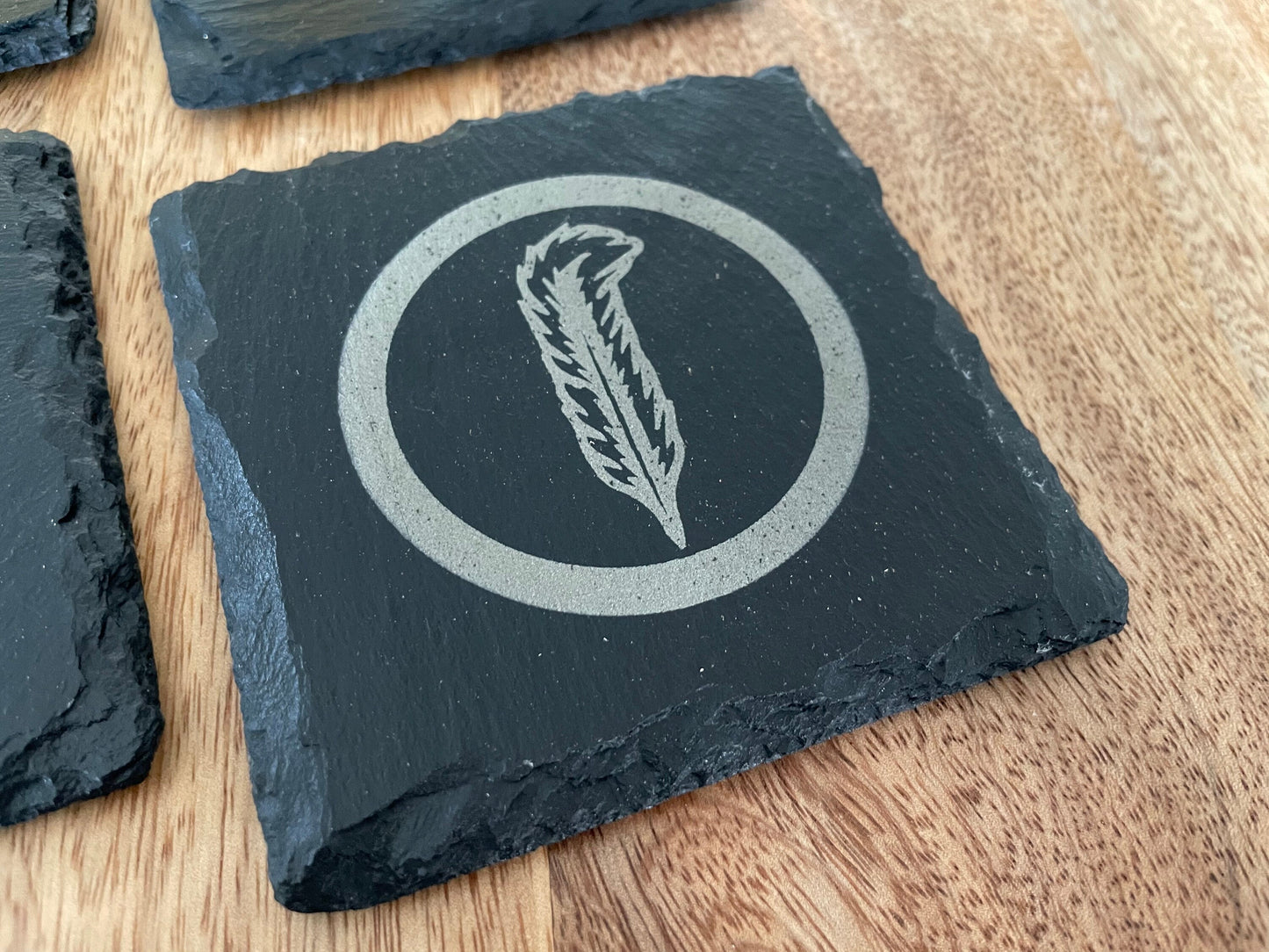 Led Zeppelin Runes Slate Coaster Set / Rock n Roll Art FREE SHIPPING