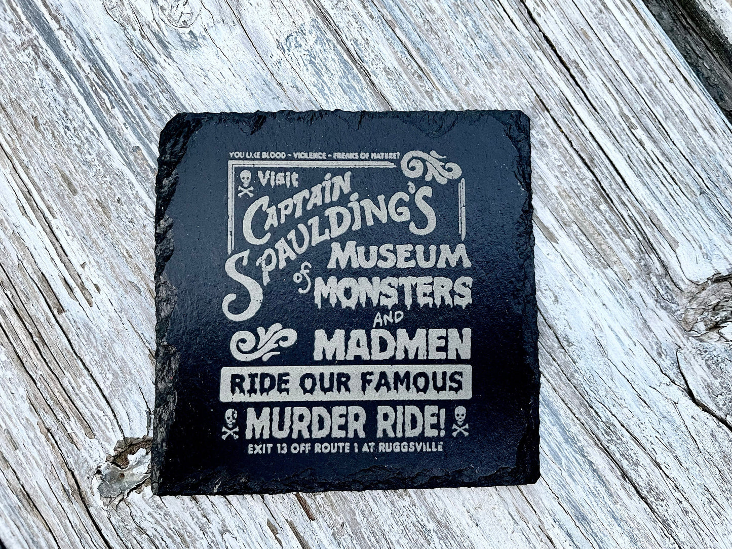 House of 1000 Corpses Slate Coaster Set / Horror Movie Art / Captain Spaulding / Baby Firefly / Otis Firefly / Rob Zombie / Devils Rejects