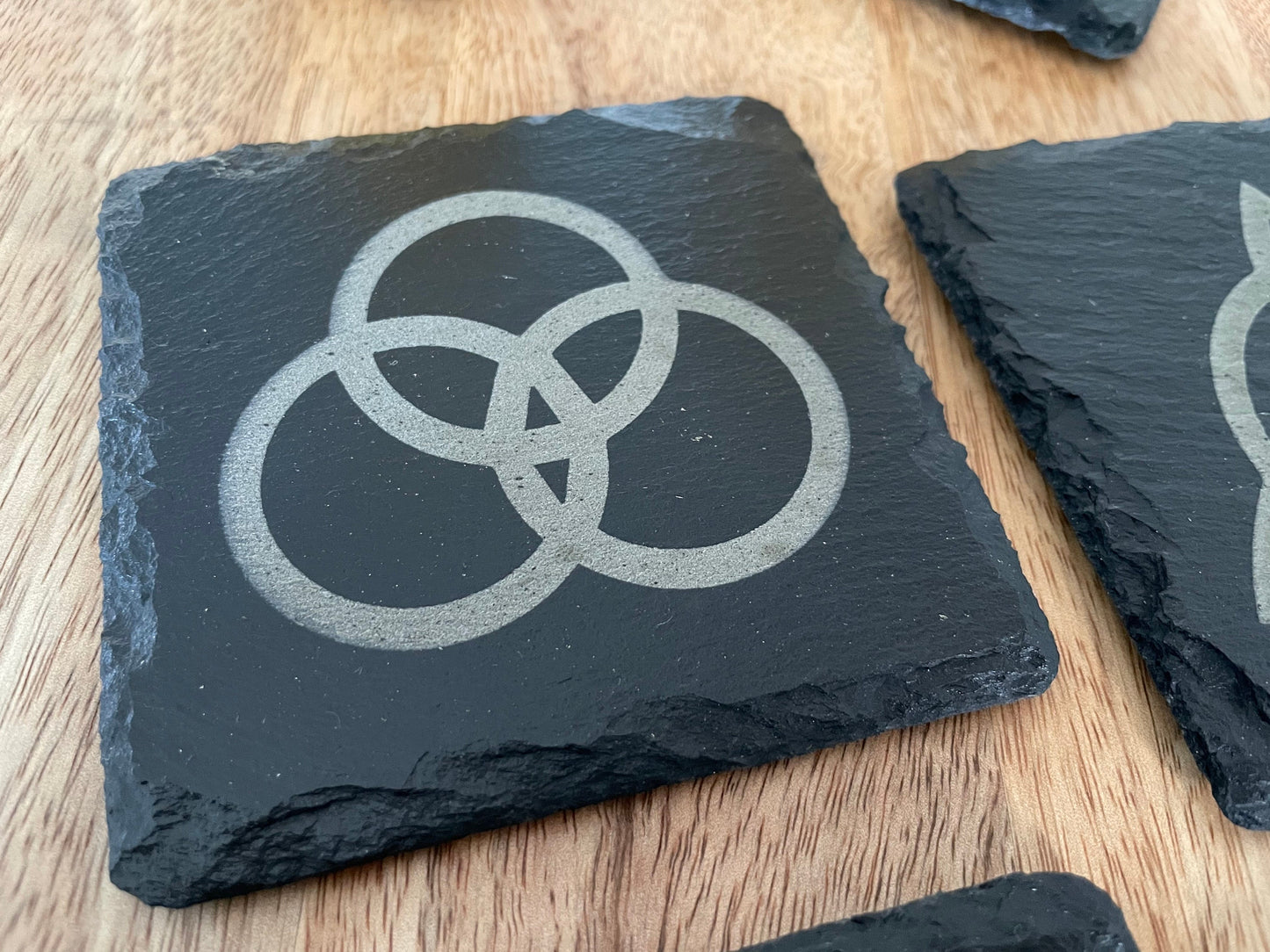 Led Zeppelin Runes Slate Coaster Set / Rock n Roll Art FREE SHIPPING