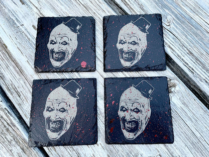 Terrifier Art the Clown Coasters / Horror Movie Art / Terrifier 2 / David Howard Thornton / Slasher Movie / Damien Leone