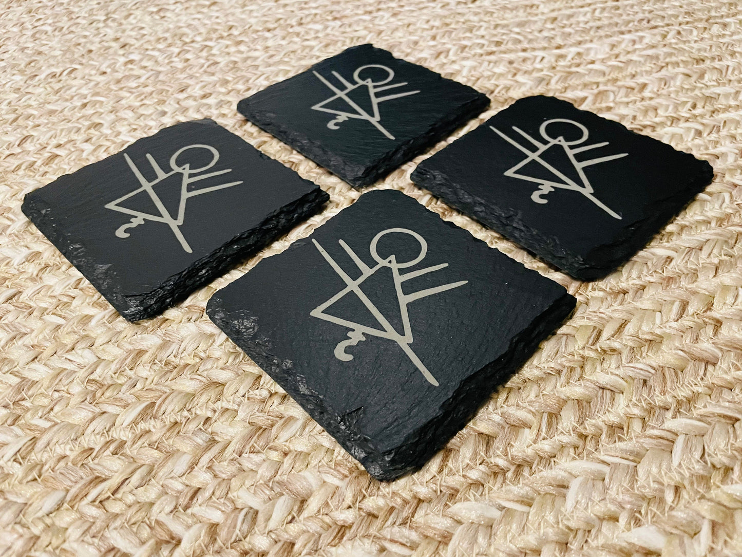 Yellowjackets Rune Symbol Slate Coaster Set  / TV Show Inspired / Cannibals / 90s / Antler Queen / Pit Girl / Christina Ricci