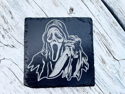 Scream Ghostface Coaster Set  / Horror Movie Art / Scream / Slasher Movies / 90s Horror Movies / Horror Gifts