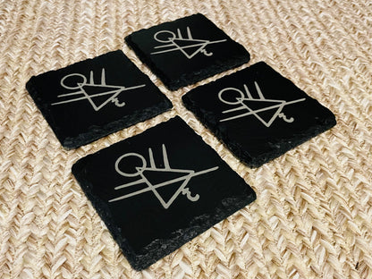 Yellowjackets Rune Symbol Slate Coaster Set  / TV Show Inspired / Cannibals / 90s / Antler Queen / Pit Girl / Christina Ricci