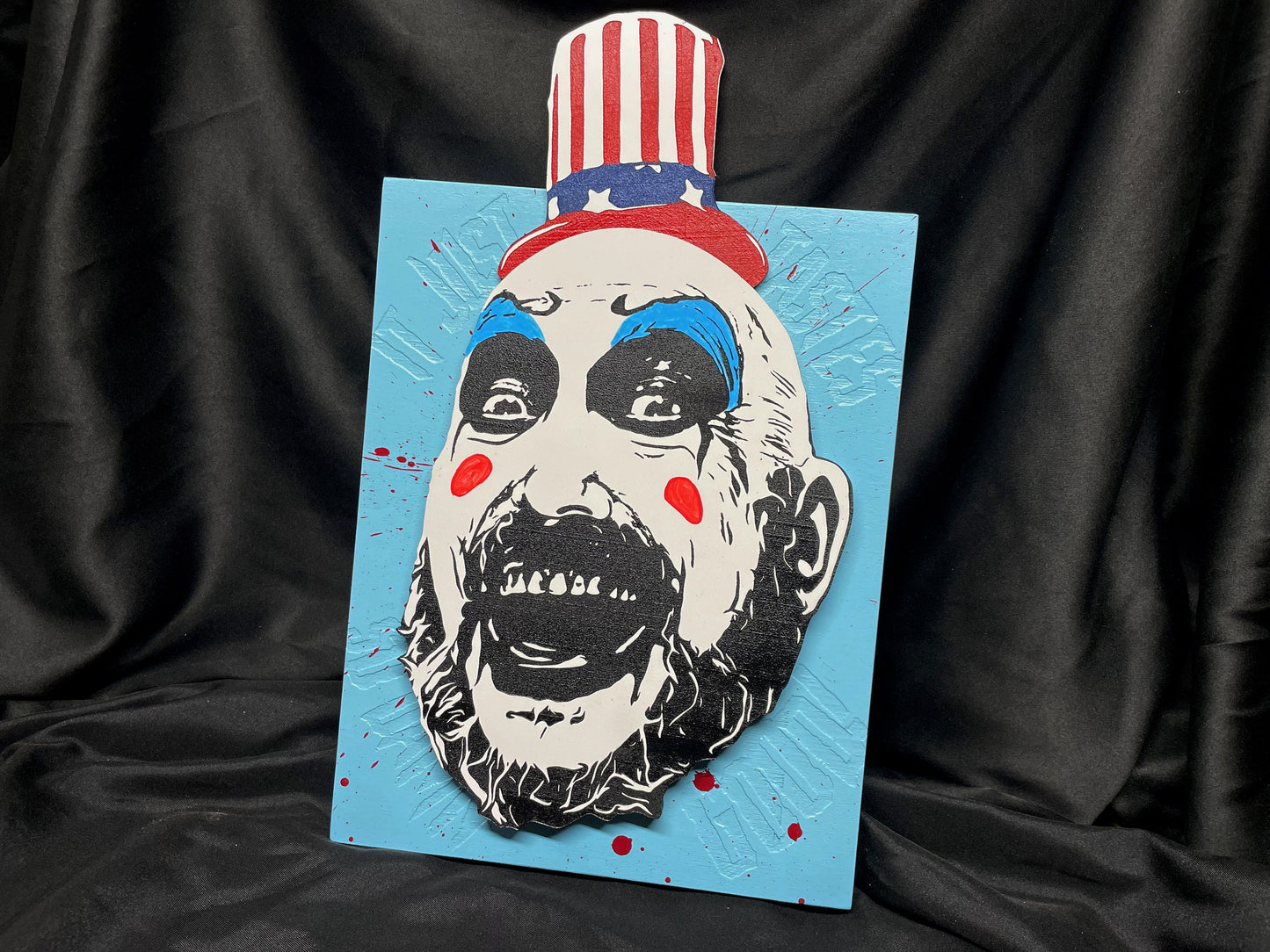 Captain Spaulding Original Artwork - It Just Taste's So Damn Good! - Layered Wood Engraved Painting - House of 1000 Corpses - Sid Haig