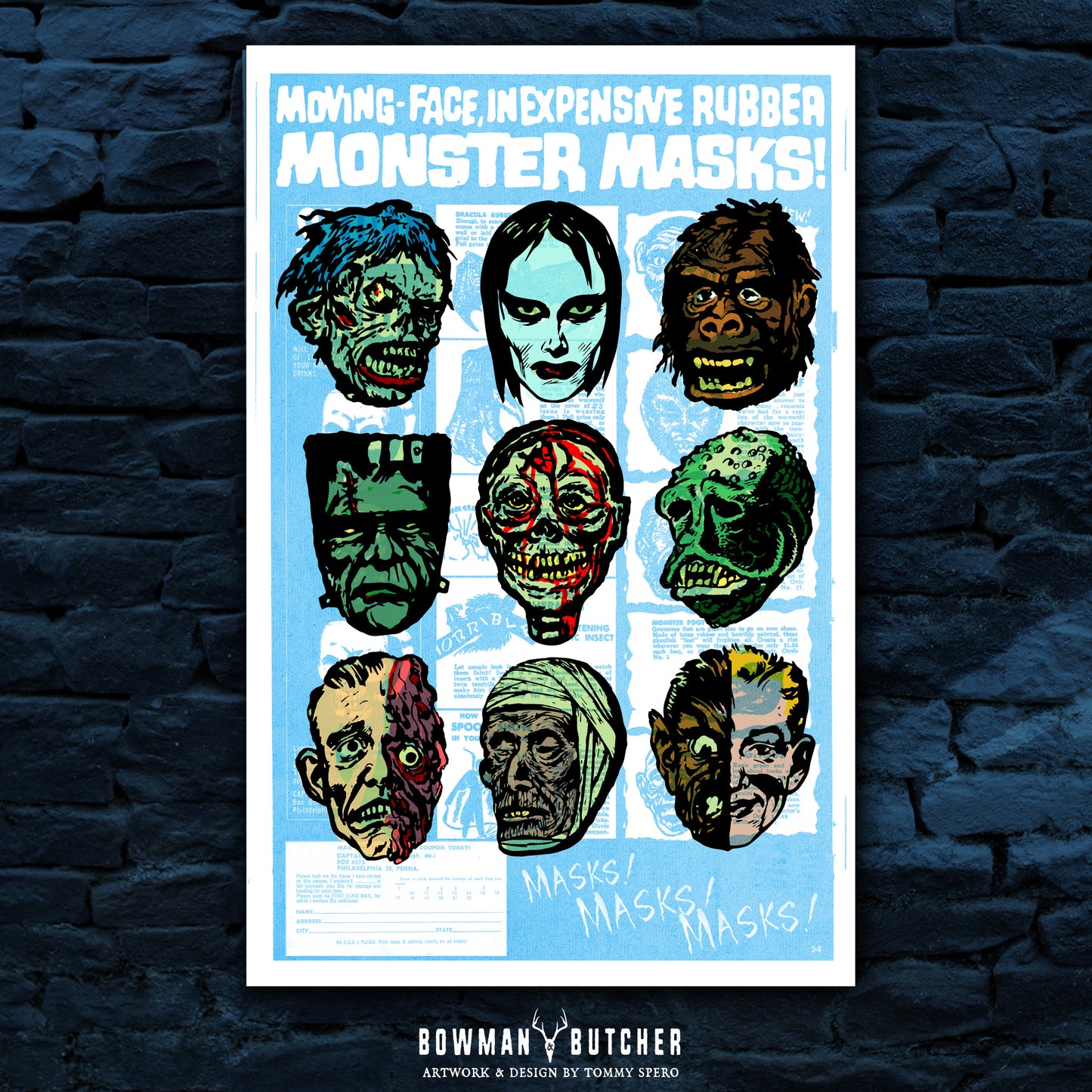 Retro Monster Mask Magazine Design - Art Print / Topstone Masks / Horror / Retro