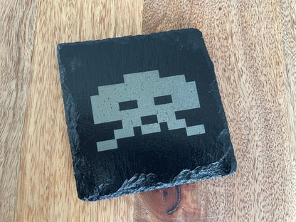 Space Invaders Slate Coaster Set  / Retro Arcade Games FREE SHIPPING