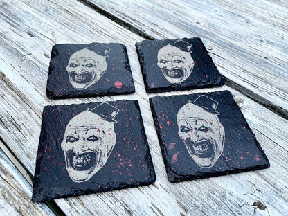 Terrifier Art the Clown Coasters / Horror Movie Art / Terrifier 2 / David Howard Thornton / Slasher Movie / Damien Leone