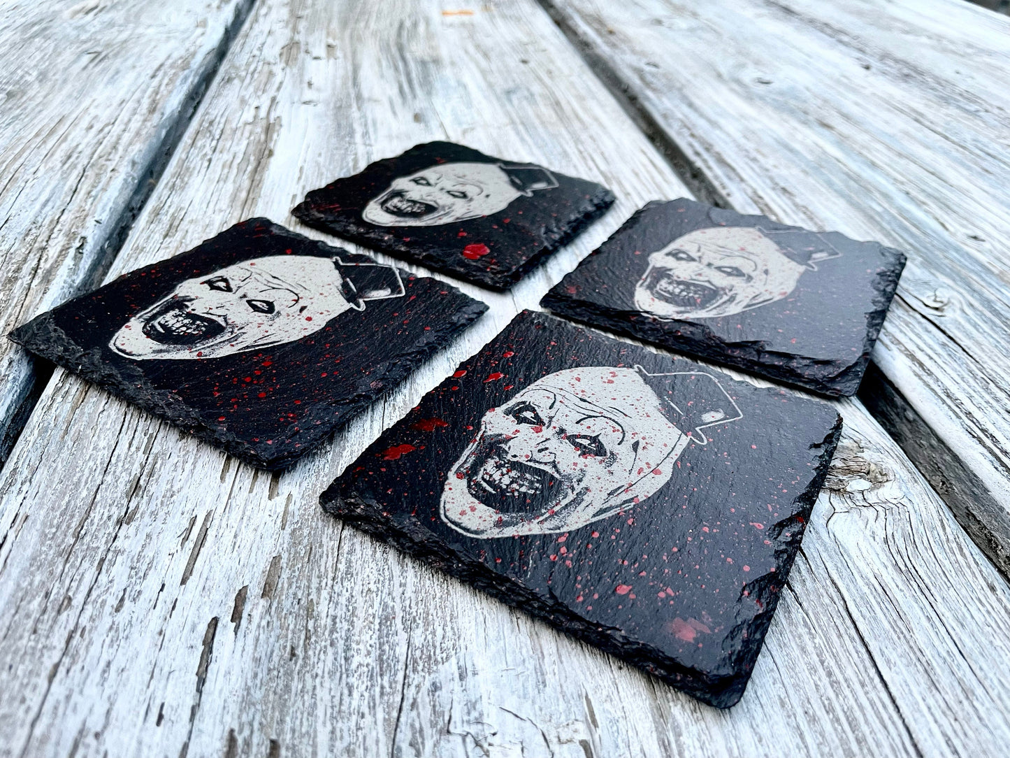 Terrifier Art the Clown Coasters / Horror Movie Art / Terrifier 2 / David Howard Thornton / Slasher Movie / Damien Leone